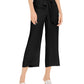 Calças culotte femininas sólidas com amarração frontal, INC Iternational Concepts, pretas, tamanho pequeno S