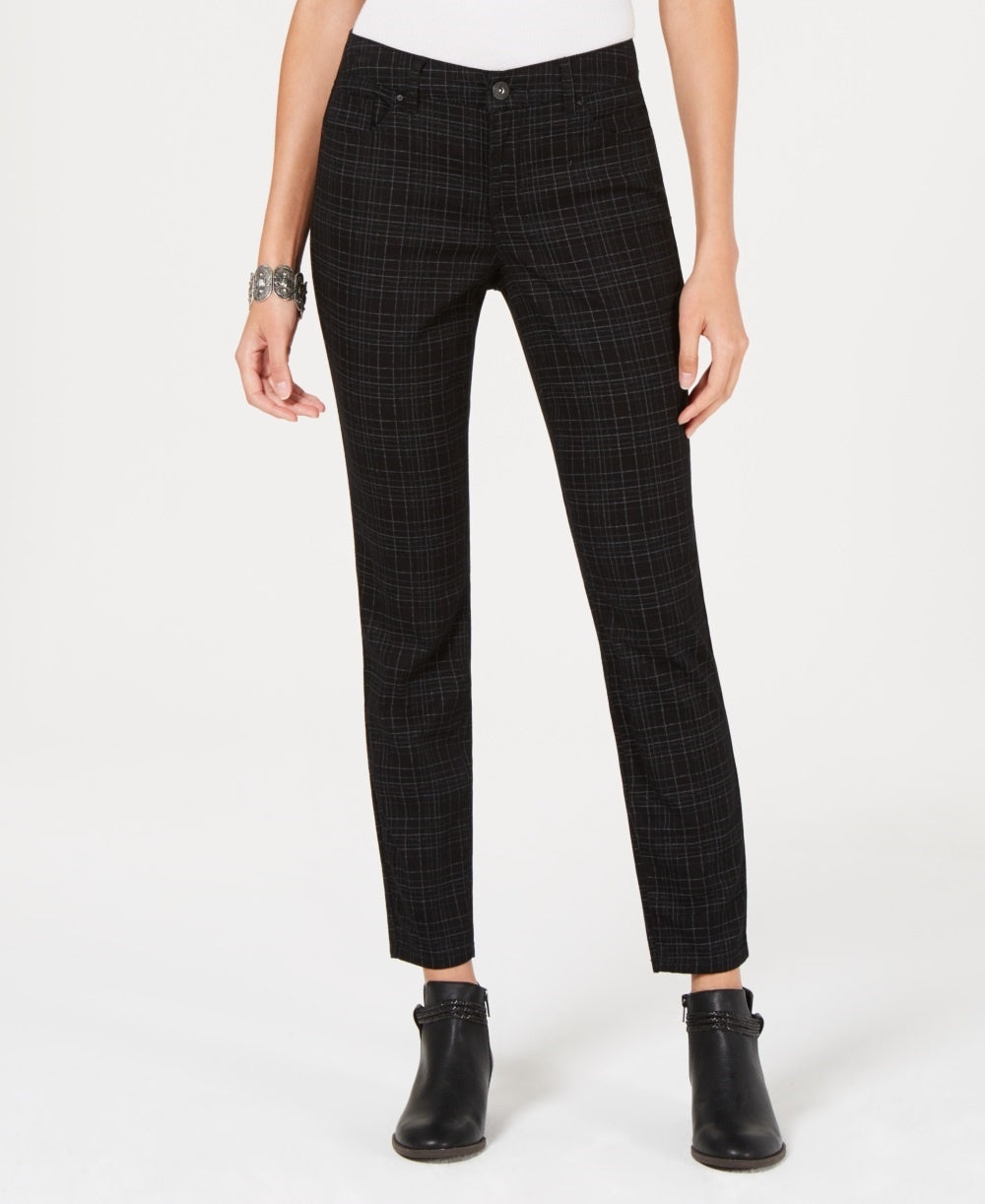 Calça jeans skinny com controle de barriga estampada feminina Style &amp; Co, preta, tamanho 2