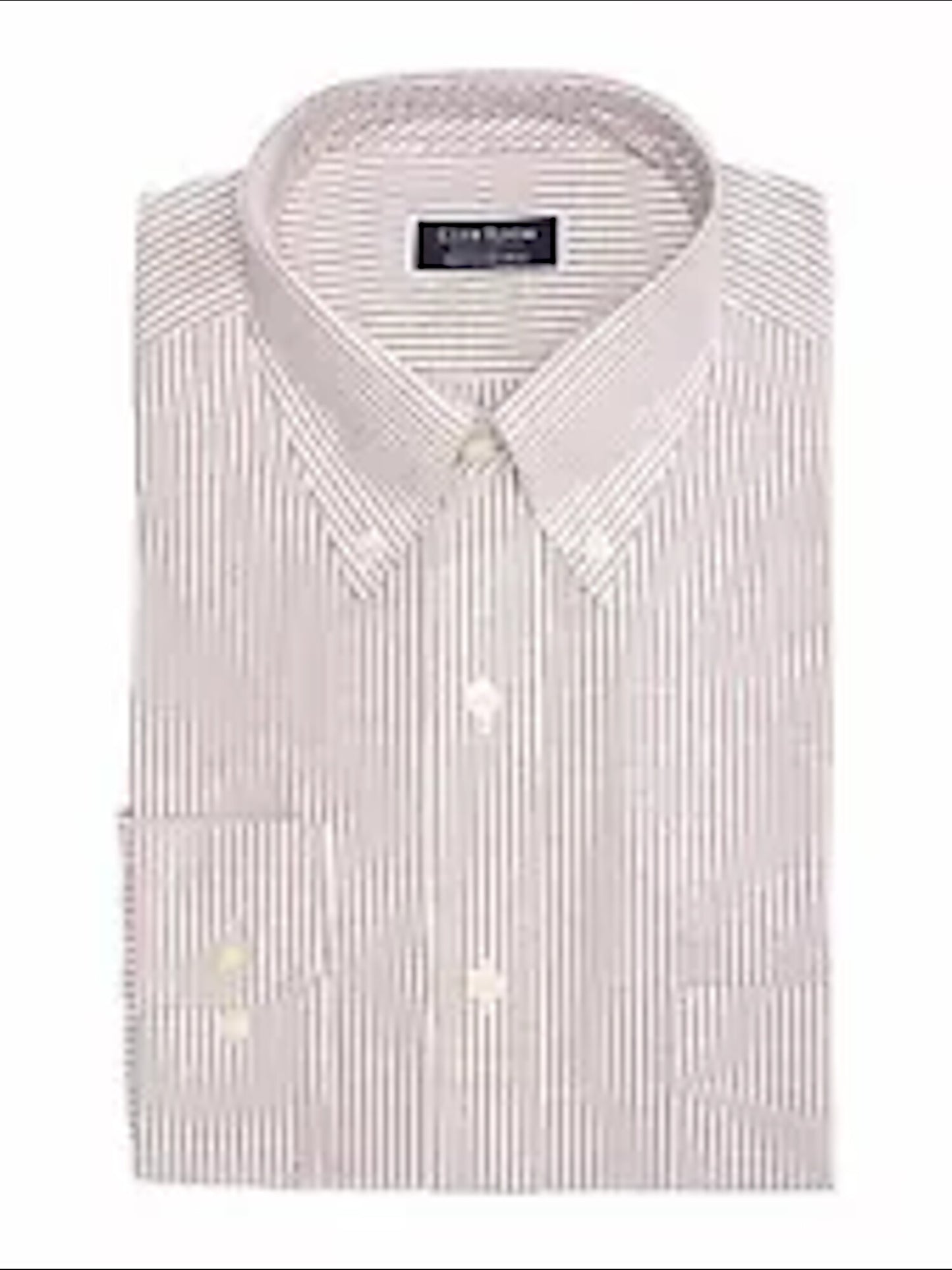 Camisa social masculina Club Room Classic Regular Fit Stretch resistente a rugas University Stripe Borgonha/Branco Tamanho 18