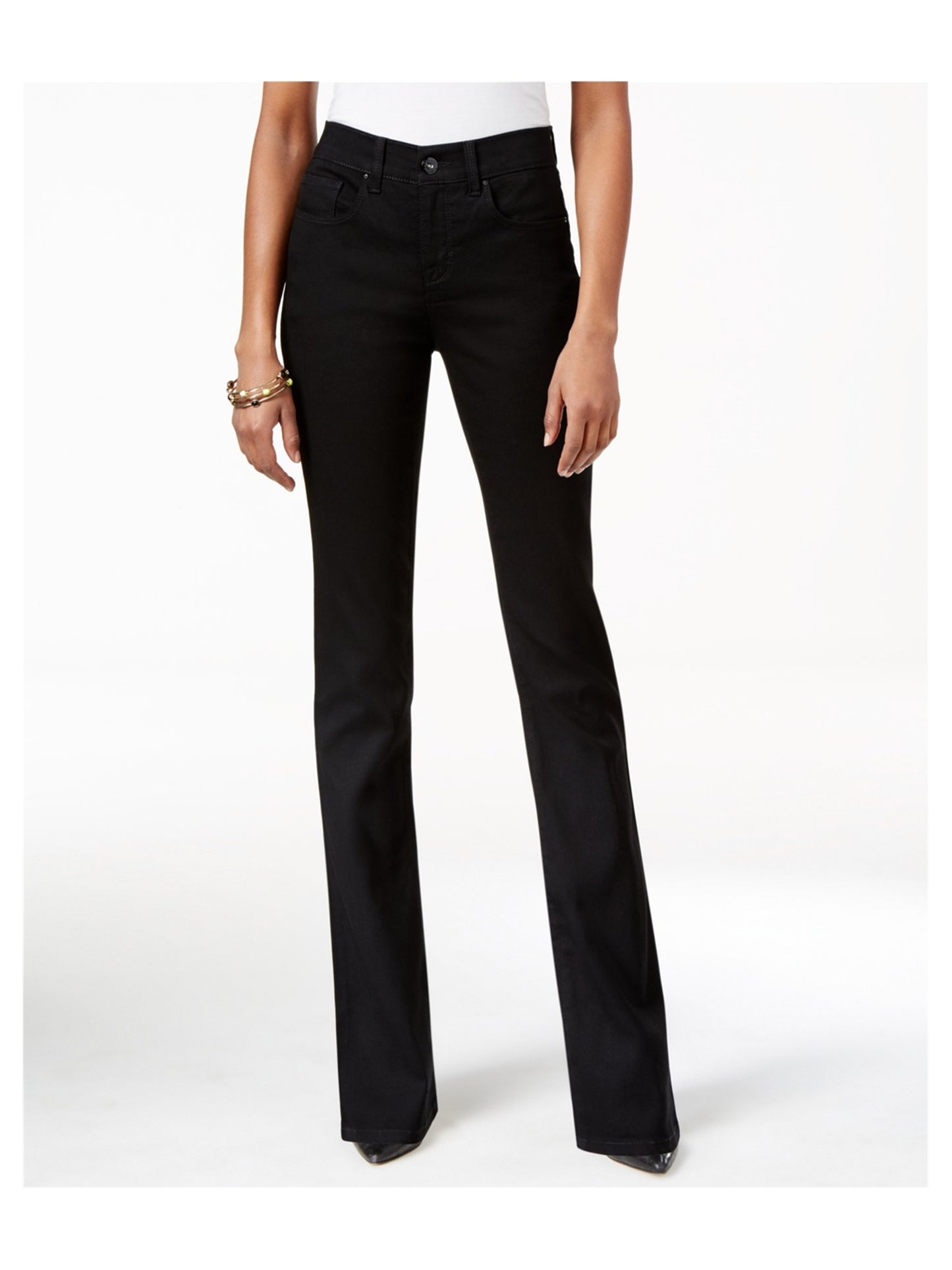 Jeans Bootcut Feminino Style &amp; Co Cintura Média Preto Tamanho 16S