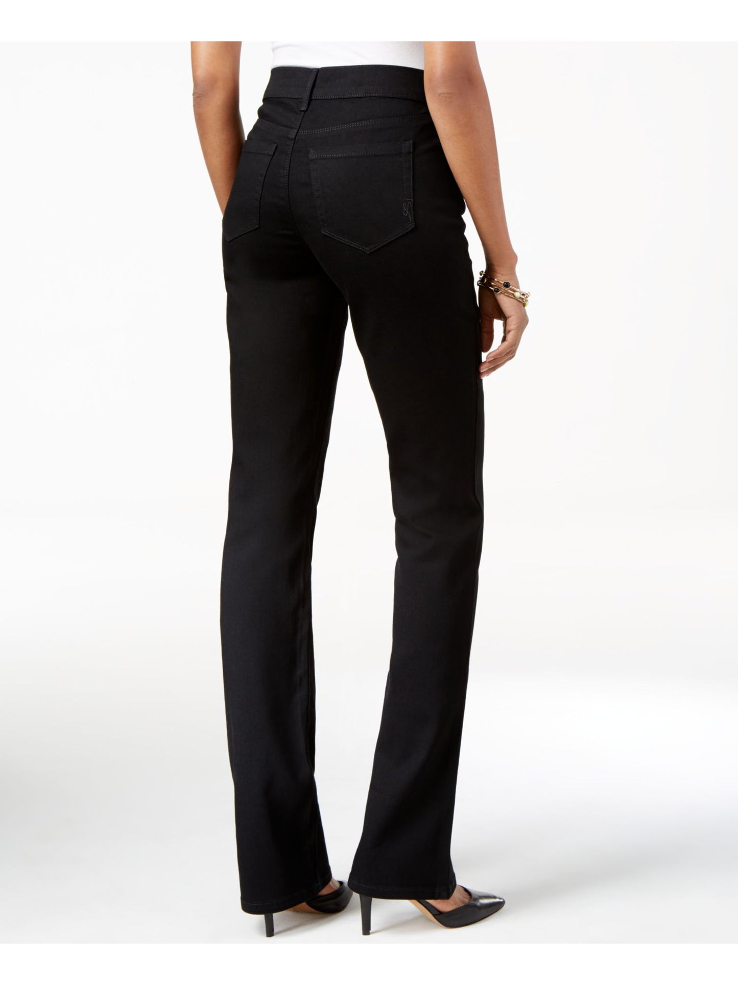 Jeans Bootcut Feminino Style &amp; Co Cintura Média Preto Tamanho 16S