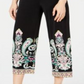 Calça curta estampada larga Buddha Paisley da INC International Concepts para mulheres, preta, tamanho pequeno e pequeno