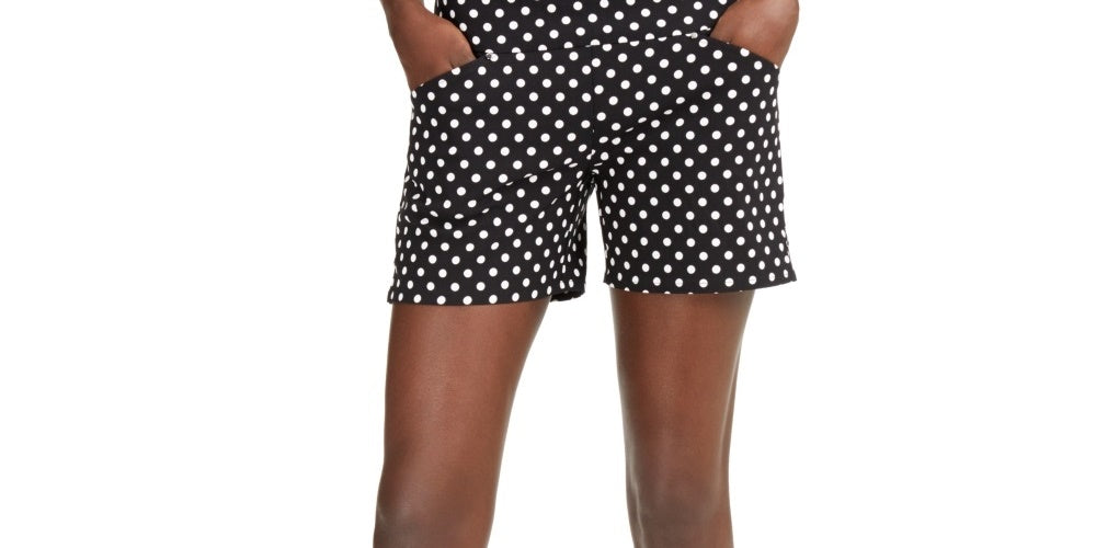 Shorts bengaline femininos com bolinhas da INC International Concepts, preto, tamanho 22W