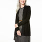 Cardigan feminino de cashmere Nicki com frente aberta, tamanho regular, preto, tamanho extrapequeno