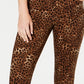 Calça jeans feminina Lexington com estampa animal, perna reta, marrom, tamanho 14, Charter Club