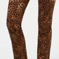 Calça jeans feminina Lexington com estampa animal, perna reta, marrom, tamanho 14, Charter Club