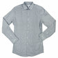 Camisa social masculina Bar III com gola estampada e corte slim, azul marinho, tamanho GG -36X37