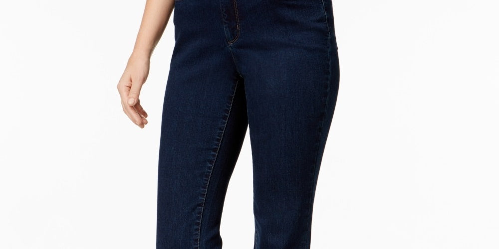 Calça jeans feminina Charter Club Lexington reta azul tamanho 18