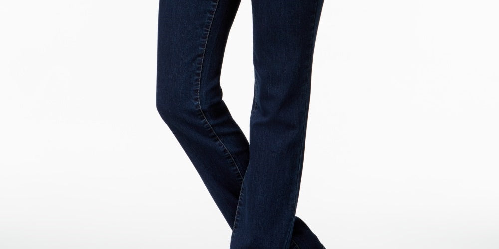 Calça jeans feminina Charter Club Lexington reta azul tamanho 18