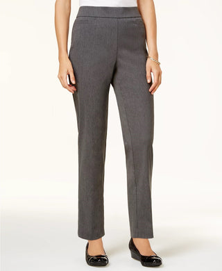 Calça feminina Alfred Dunner Classics Allure Slim Leg, cinza, tamanho 14