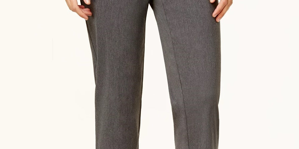 Calça feminina Alfred Dunner Classics Allure Slim Leg, cinza, tamanho 14