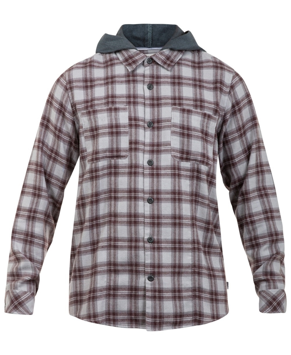 Camisa Hurley Masculina Crowley Washed com Capuz e Manga Longa, Cor Carvão, Tamanho Médio