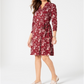 Camisa polo feminina estampada Charter Club tamanho Cranberry - Petite P/M
