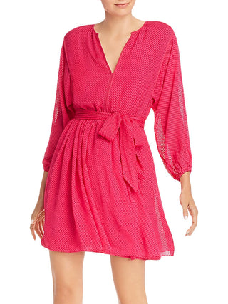 Vestido Joie Feminino Favia com Cintura Amarrada e Manga 3/4 Rosa Tamanho X-S