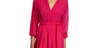 Vestido Joie Feminino Favia com Cintura Amarrada e Manga 3/4 Rosa Tamanho X-S