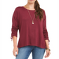 Blusa feminina com cordão e punho estilo vinho, tamanho pequeno G