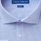 Camisa social listrada masculina Vince Camuto, azul, tamanho 14