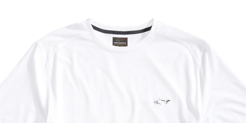 Camiseta masculina Attack Life com gola redonda e logotipo, tamanho pequeno, branca