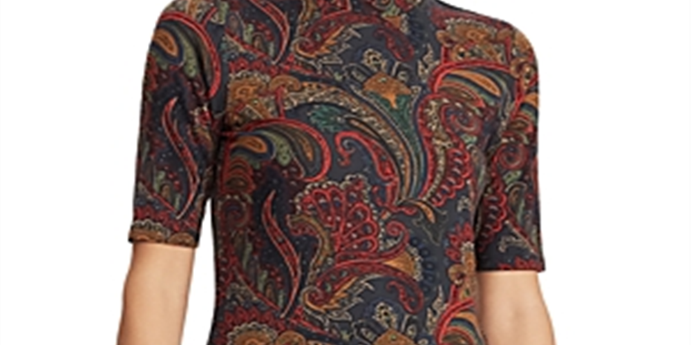 Camiseta Ralph Lauren Feminina Gola Alta Stretch Vermelha Tamanho M