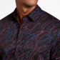 Camisa masculina com botões e estampa Sylas da INC International Concepts, preta, tamanho médio
