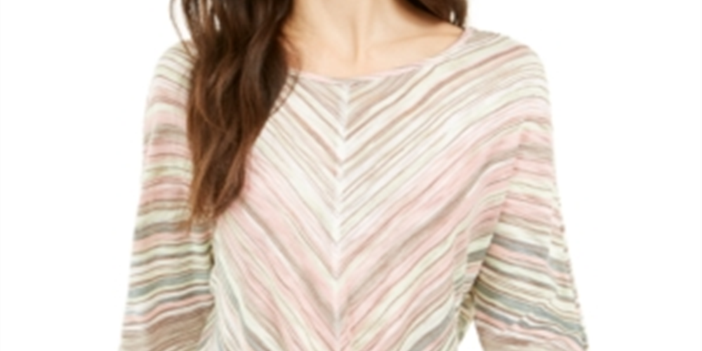 Blusa feminina com listras frontais e amarração, estilo &amp; co, verde, tamanho pequeno
