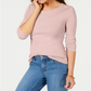 Camiseta feminina de manga comprida Charter Club Pima Cotton, rosa, tamanho médio
