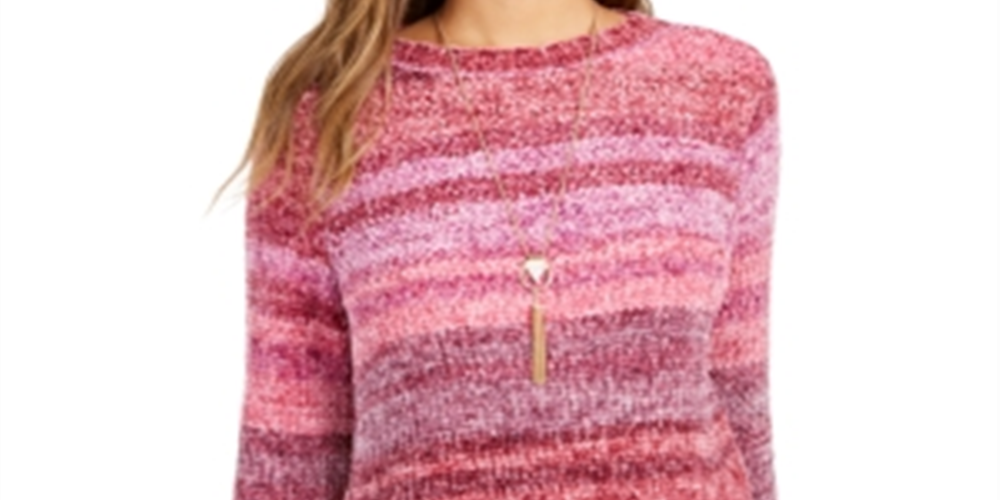 Suéter feminino de chenille com gola redonda estilo &amp; co, rosa, tamanho pequeno G