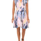 Vestido curto feminino Bar III estampado com cintura franzida, rosa, tamanho 0