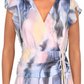 Vestido curto feminino Bar III estampado com cintura franzida, rosa, tamanho 0
