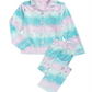 Conjunto de pijama de lã com estampa de floco de neve para meninas Max &amp; Olivia Little &amp; Big, 2 peças, azul-petróleo, tamanho G