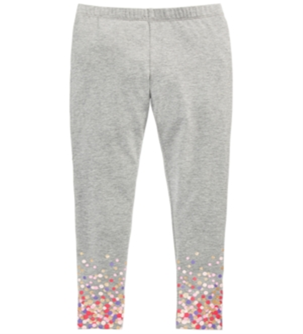 Leggings com estampa de borda para meninas Epic Threads, cinza, tamanho 4T