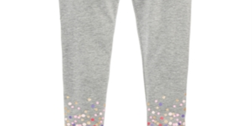 Leggings com estampa de borda para meninas Epic Threads, cinza, tamanho 4T
