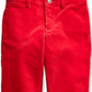 Calça Ralph Lauren Boy's Madison Stretch Corduroy Slim Fit Vermelha Tamanho 3T