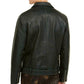 Jaqueta masculina de couro sintético lavado para motocicleta INC International Concepts com cinto, verde, tamanho XX-G