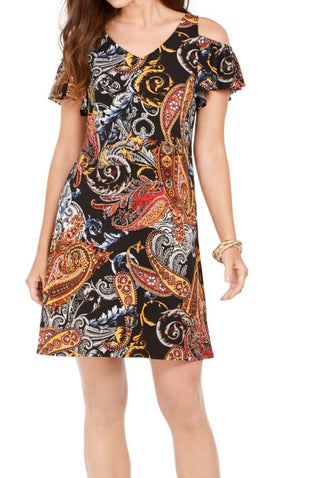 MSK Women's Cold Shoulder Sheath Dress Yellow Size Petite Large