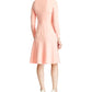 Vestido de festa Ralph Lauren feminino, com zíper, manga comprida, gola alta, acima do joelho, tamanho 8, rosa