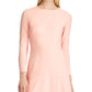 Vestido de festa Ralph Lauren feminino, com zíper, manga comprida, gola alta, acima do joelho, tamanho 8, rosa