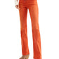 Calça jeans feminina Free People com cadarço e corte bootcut laranja tamanho 27