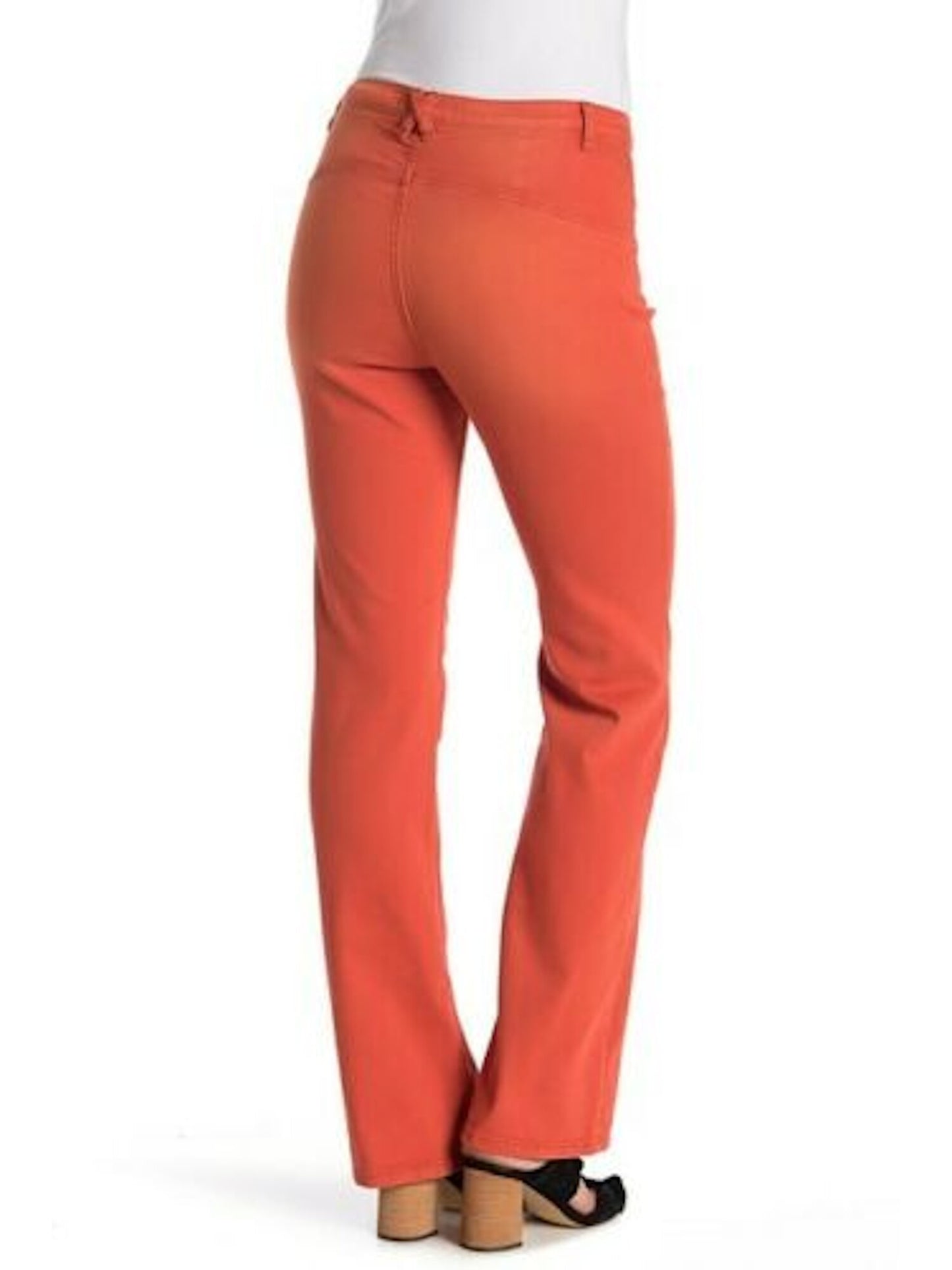 Calça jeans feminina Free People com cadarço e corte bootcut laranja tamanho 27