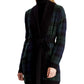Cardigan Ralph Lauren Feminino com Acabamento Canelado e Mistura de Lã Preto Tamanho Grande