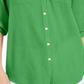 Camisa feminina Charter Club Roll Tab com botões, verde, tamanho médio