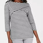 Blusa listrada feminina Karen Scott cinza-fumaça tamanho pequeno P