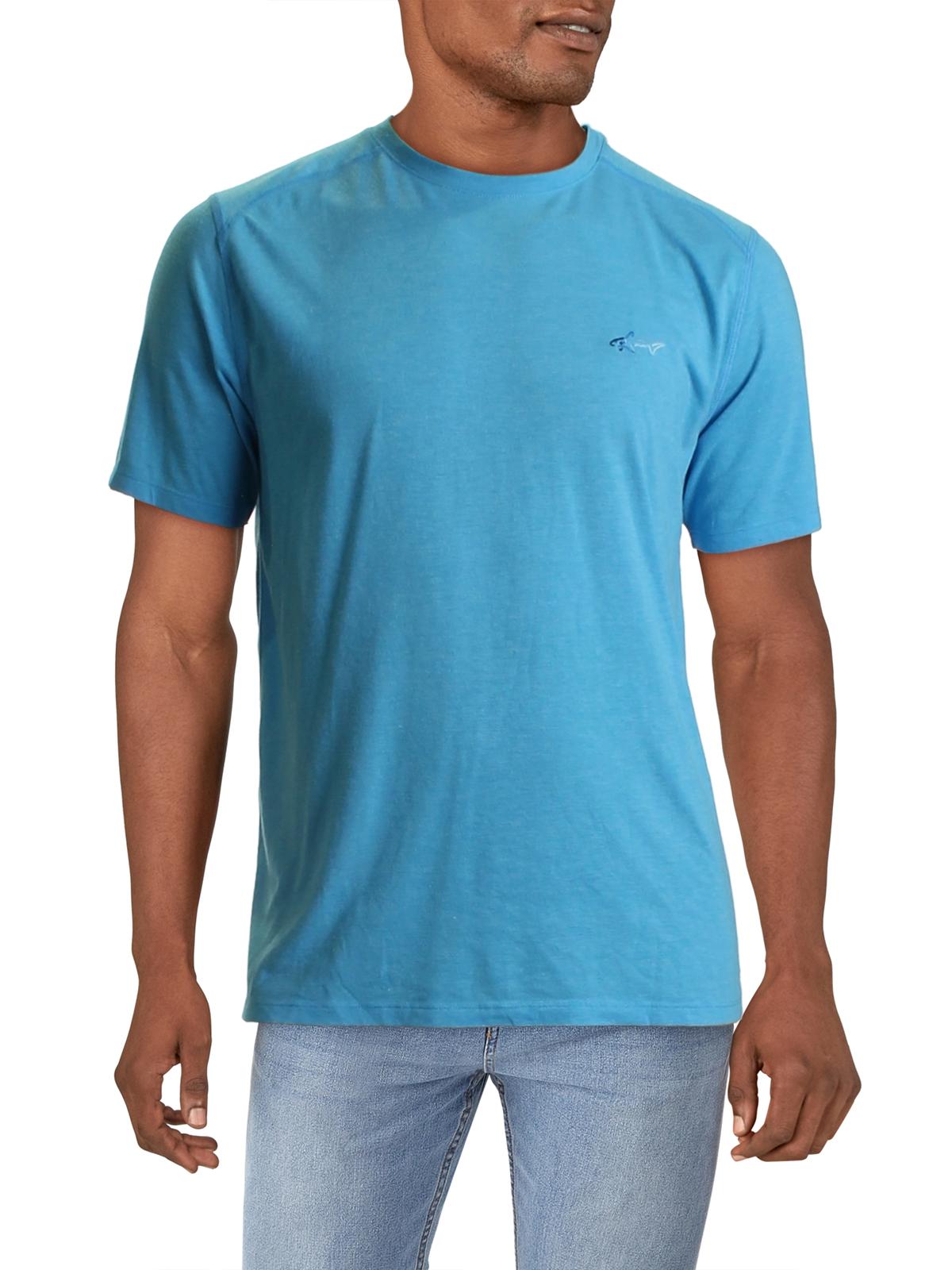 Camiseta masculina Attack Life com gola redonda e logotipo, tamanho médio, azul