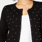Cardigan feminino com detalhes de pérolas Charter Club, preto, tamanho pequeno