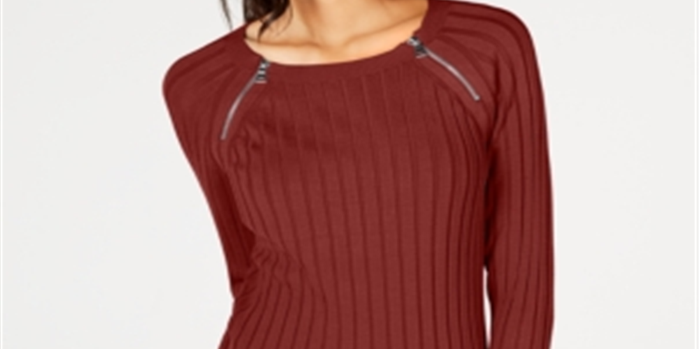 Blusa feminina com decote raglan e joia INC International Concepts, vermelha, tamanho X-S