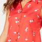 Camisa feminina com estampa floral Charter Club vermelha tamanho 16 P