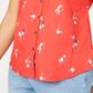 Camisa feminina com estampa floral Charter Club vermelha tamanho 16 P