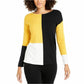 Blusa Alfani Feminina Ombro Caído Colorblock Amarelo Combinação Tamanho Pequeno GG