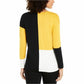 Blusa Alfani Feminina Ombro Caído Colorblock Amarelo Combinação Tamanho Pequeno GG
