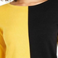 Blusa Alfani Feminina Ombro Caído Colorblock Amarelo Combinação Tamanho Pequeno GG